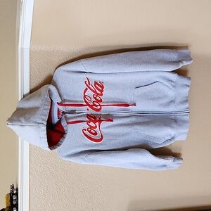 Coca Cola Gray Hooded Zip Sweatshirt Size M